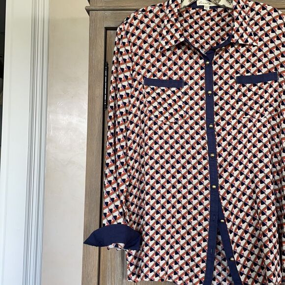 Nordstrom’s Comme Toi button down shirt navy large - Picture 9 of 13